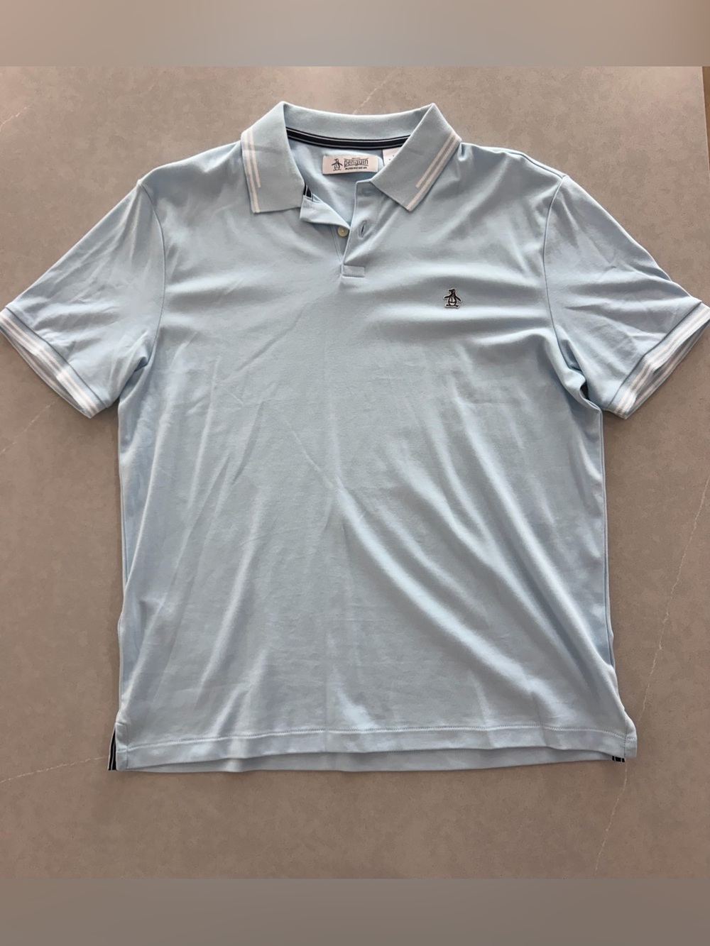 Original Penguin Light Blue Polo with Contrast Trim